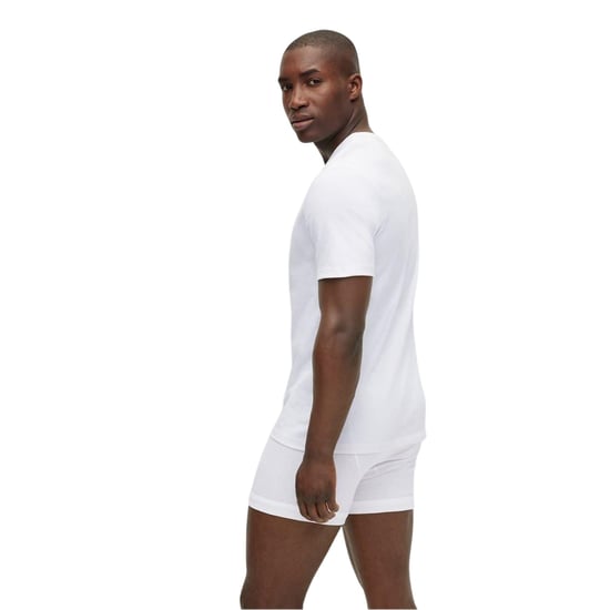 Boss Heren Logo V-Hals T-Shirt (Pakket van 3) (Wit) - Image 2