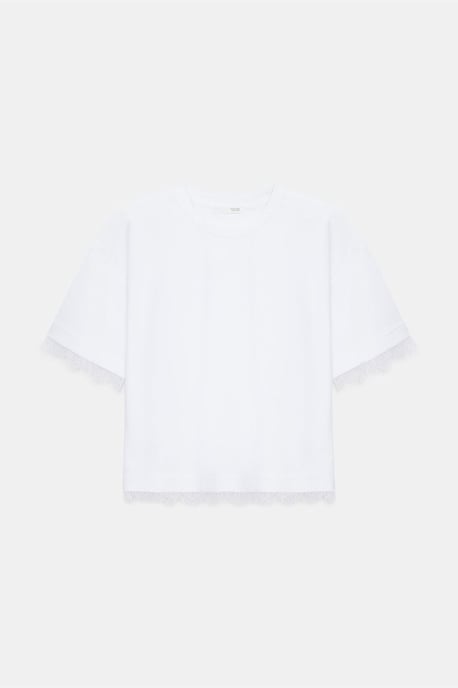 Kvinnors T-shirt med rund hals i bomull och elastan - Image 5