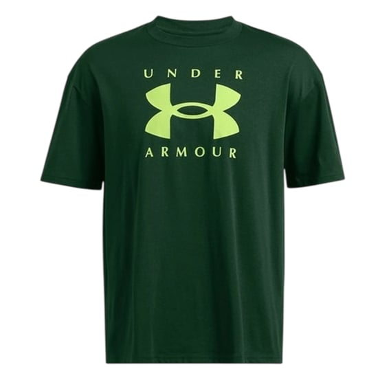 Under Armour Heren Logo Zwaargewicht Los T-shirt (Groen) - Image 2