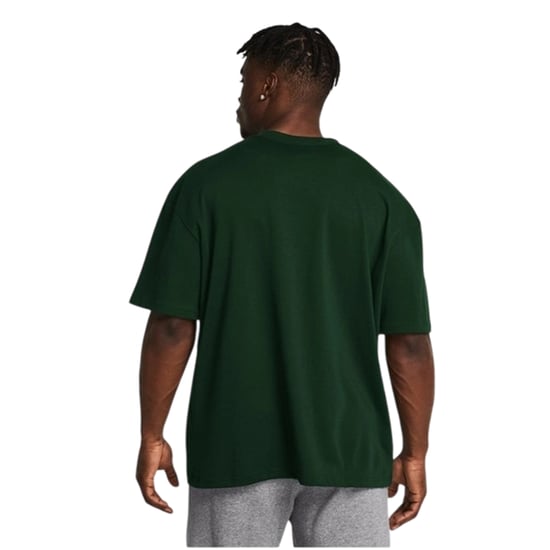 Under Armour Heren Logo Zwaargewicht Los T-shirt (Groen) - Image 4