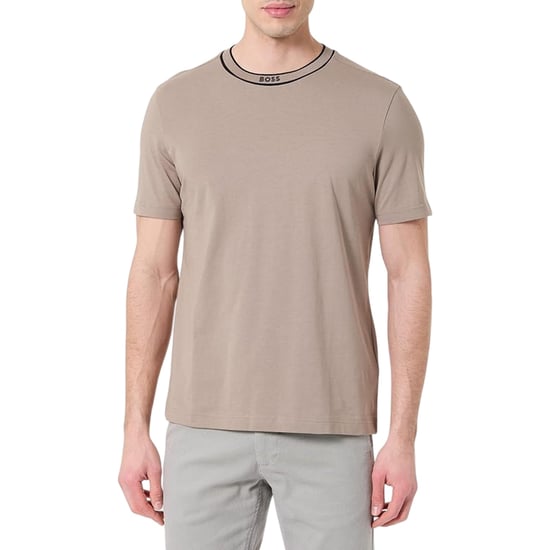 Boss Heren Crew Neck Regular T-shirt (Licht Beige) - Image 3