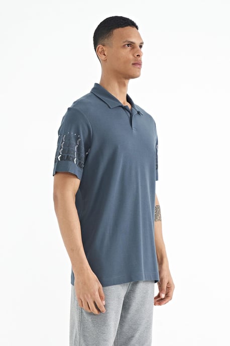 Heren Katoenen Polo Kraag Gedrukte T-shirt - Image 4