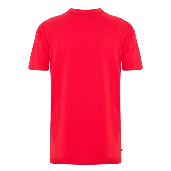 Aquascutum Heren London Borstlogo Crew Neck T-Shirt (Rood/Wit) - Image 2