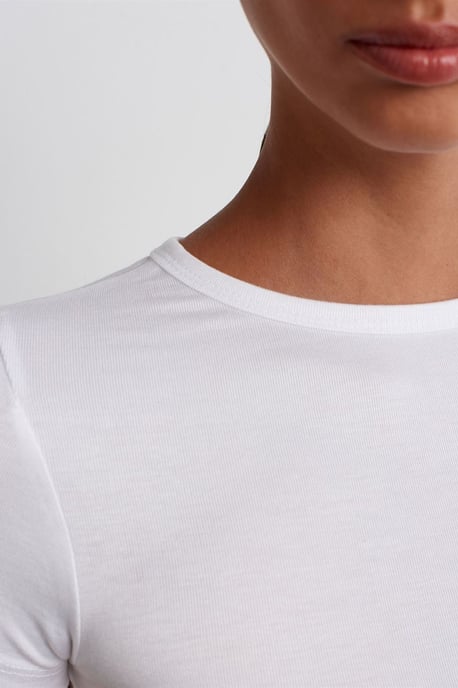 Dames Crop Slim-Fit Crew Neck T-Shirt - Image 4