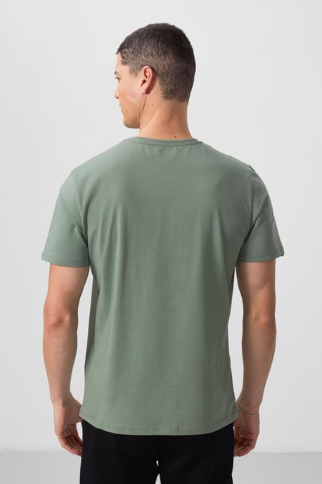 Herr T-shirt i bomull och elastan med rund halsringning - Image 6