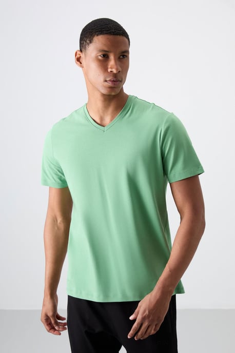 Heren V-hals Korte Mouwen T-shirt - Image 2