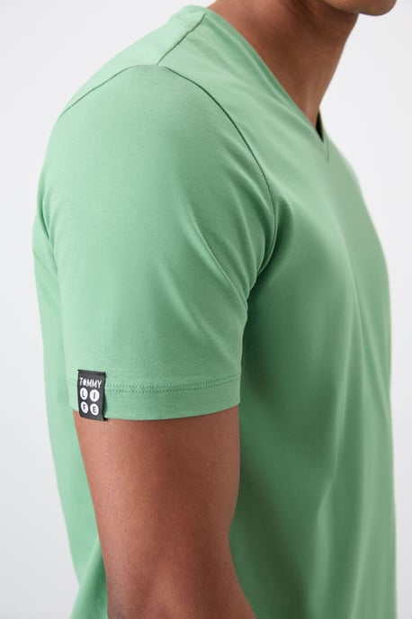 Heren V-hals Korte Mouwen T-shirt - Image 3