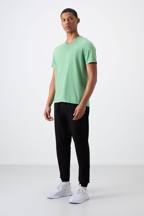 Heren V-hals Korte Mouwen T-shirt - Image 4