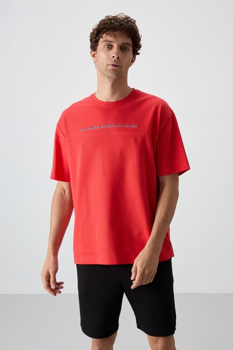 Överdimensionerad T-shirt med crewneck och tryck - Image 1