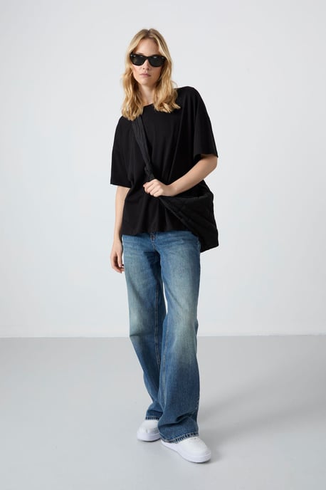 Oversized Katoen-Modal Crew Neck T-Shirt - Image 2