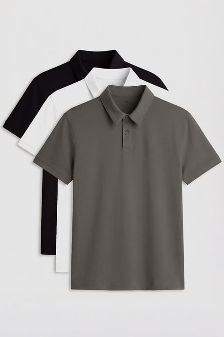 Heren Katoen-Elastan Polo T-Shirt - Image 1
