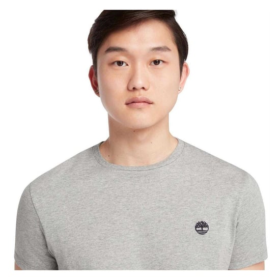 Timberland Heren Oyster River Boom Logo Katoen Slim T-shirt (Grijs) - Image 4