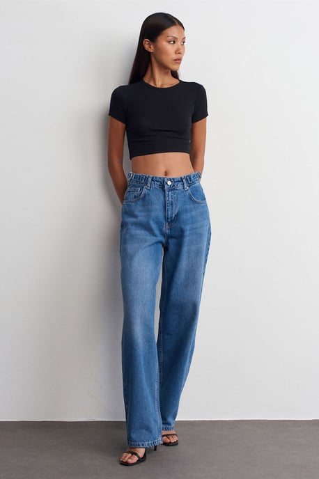 Dames Crop Slim-Fit Ronde Hals T-Shirt - Image 3