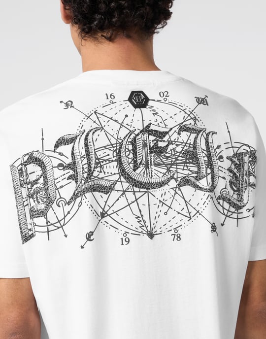 Round Neck T-Shirt Wind Rose Tattoo - Image 3