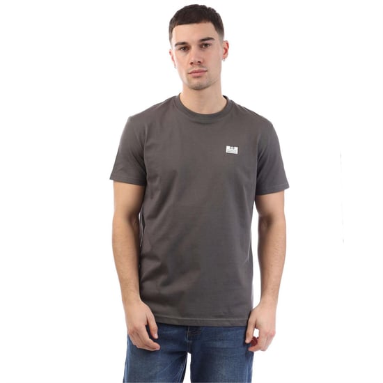 Weekend Offender Heren T-shirt Bridgetown, effen met logo, normale pasvorm (Houtskool) - Image 2