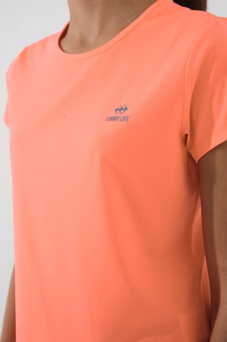 Dames Effen Korte Mouwen Rondhals T-Shirt - Image 3