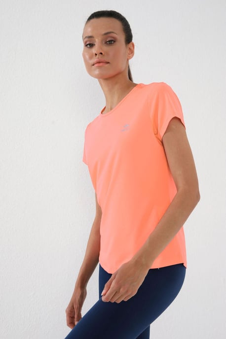 Dames Effen Korte Mouwen Rondhals T-Shirt - Image 4