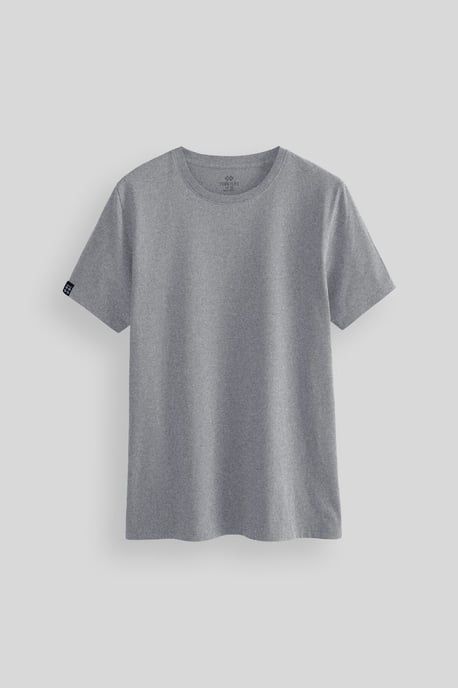 Herres T-shirt i bomull och elastan med rund hals - Image 1
