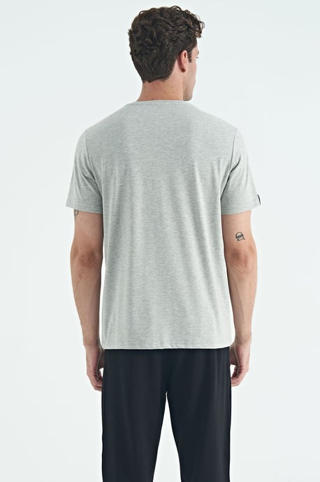 Herres T-shirt i bomull och elastan med rund hals - Image 6