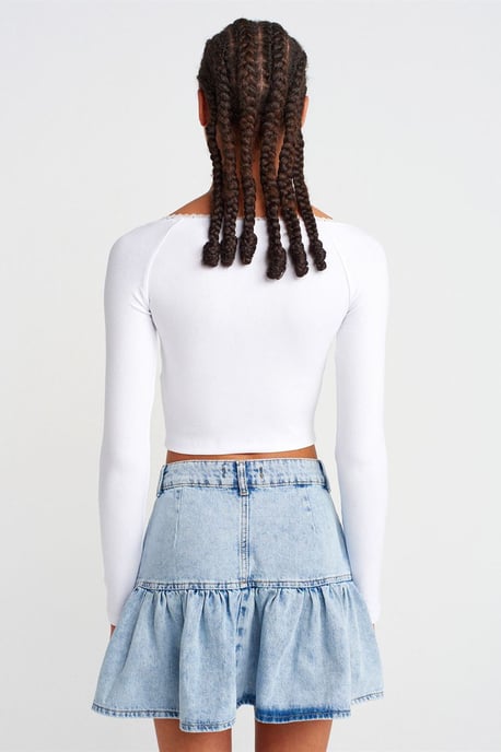 Kvinnors Ribbad Crop T-shirt - Image 2