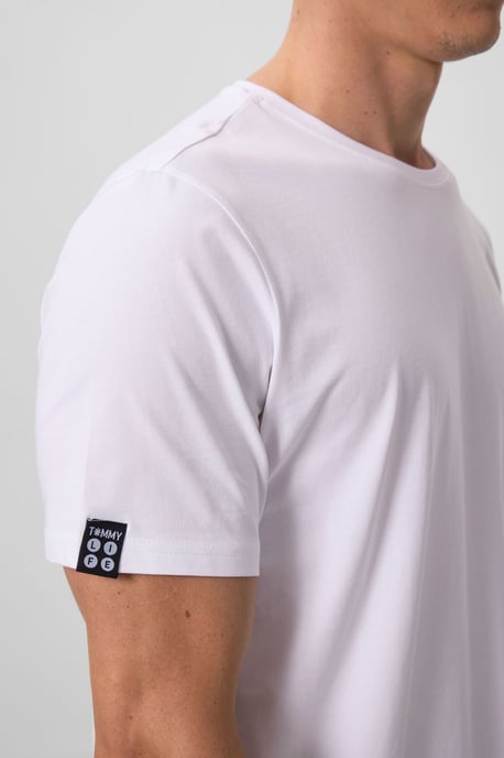 Herr T-shirt i bomull och elastan med rund halsringning - Image 5