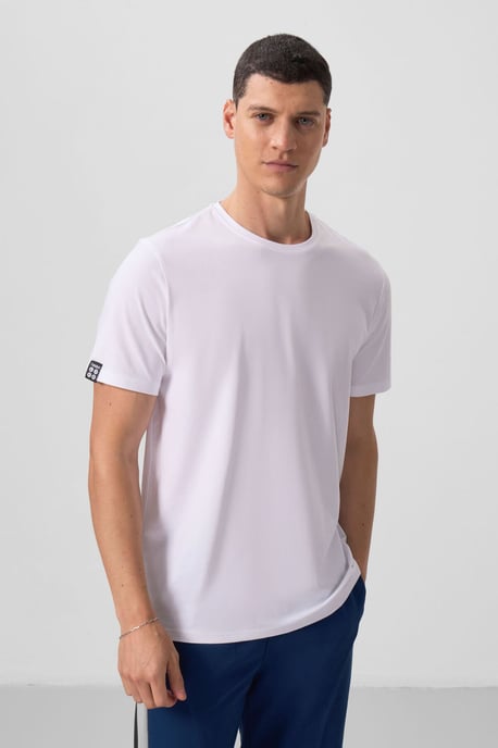 Herr T-shirt i bomull och elastan med rund halsringning - Image 6