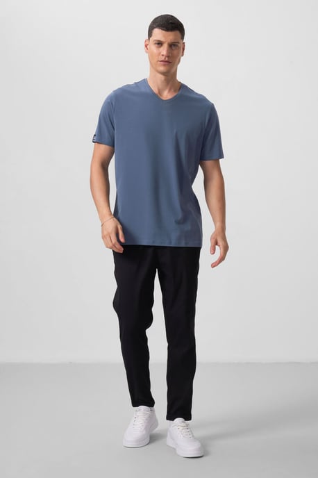 Heren V-hals Korte Mouwen T-shirt - Image 3