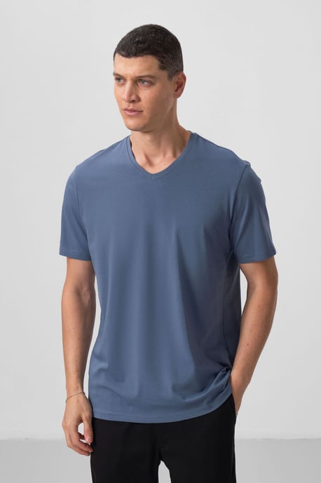 Heren V-hals Korte Mouwen T-shirt - Image 5