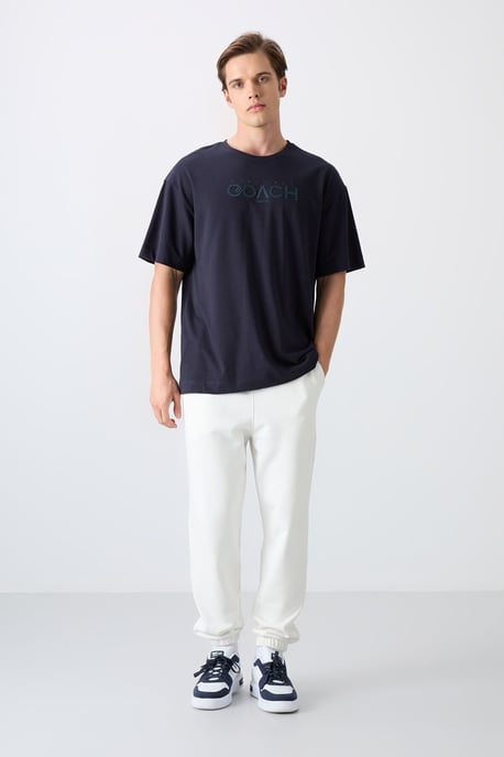Oversized Logo Patches Crew Neck T-Shirt - Image 2