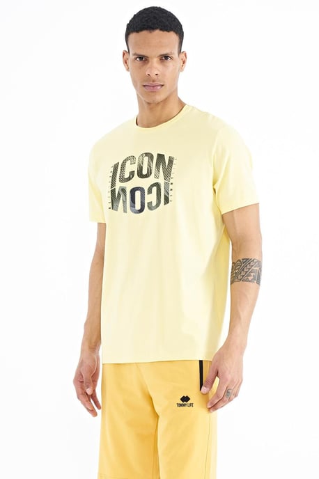Tryckta T-shirt med rund hals och patch - Image 4