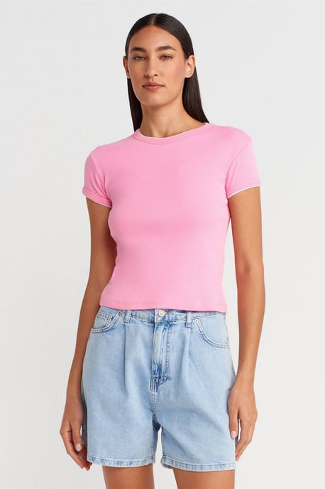 Dames Slim Fit Katoenen Crop T-Shirt - Image 1