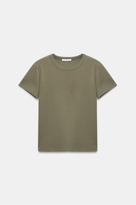 Dam T-shirt med rund halsringning i enfärgat utförande - Image 5