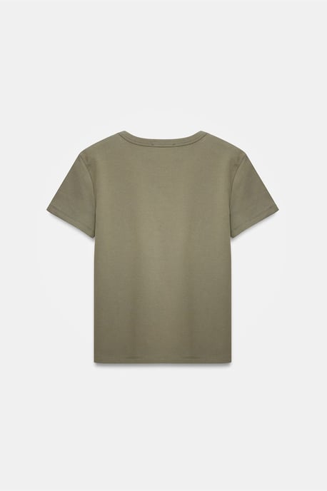 Dam T-shirt med rund halsringning i enfärgat utförande - Image 6