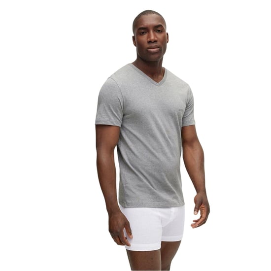 Boss Mannen Logo V-Hals T-Shirt (Pakket van 3) (Wit/Grey/Zwart) - Image 2