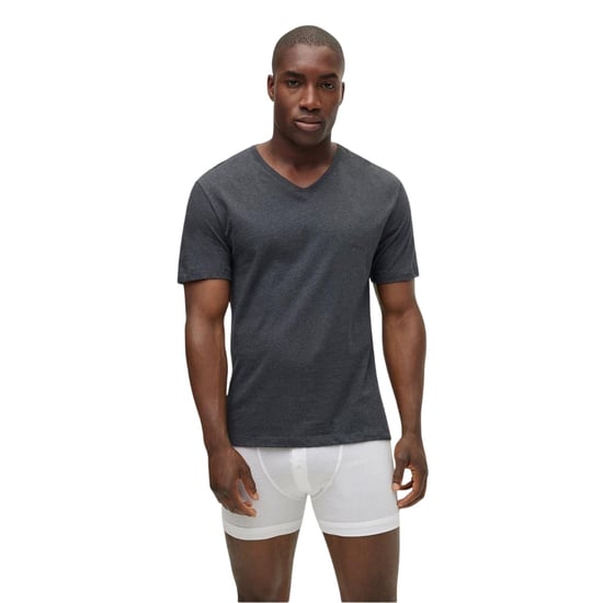 Boss Mannen Logo V-Hals T-Shirt (Pakket van 3) (Wit/Grey/Zwart) - Image 3