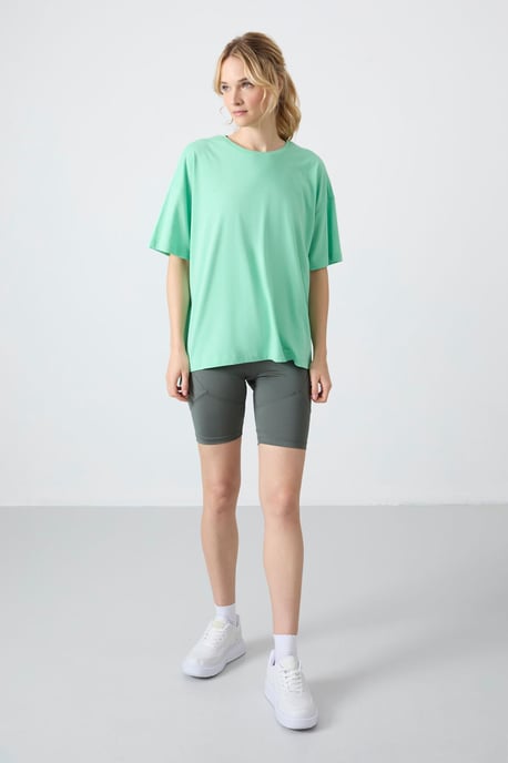 Overmaatse Katoen-Modal Crew Neck T-Shirt - Image 2