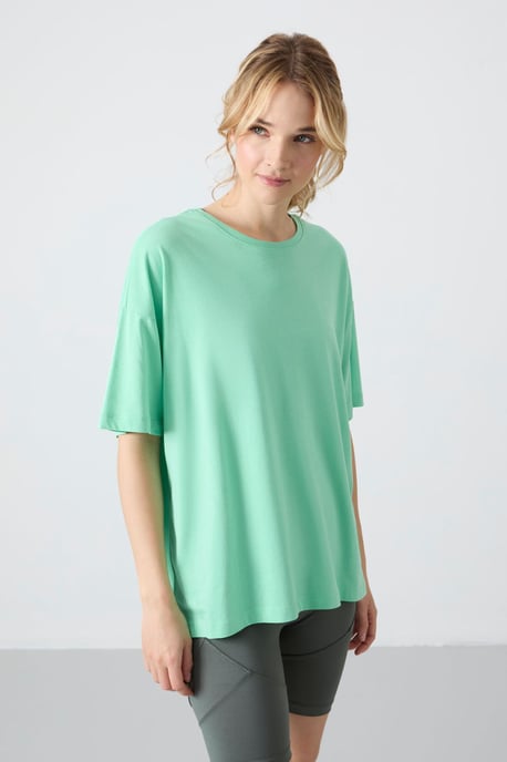 Overmaatse Katoen-Modal Crew Neck T-Shirt - Image 5