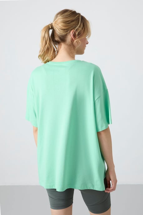 Overmaatse Katoen-Modal Crew Neck T-Shirt - Image 6