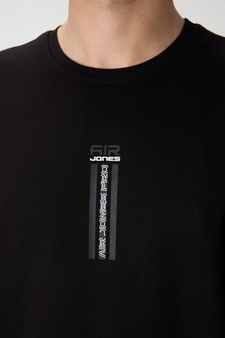 Överdimensionerad T-shirt med tryck i bomull, rund hals - Image 3