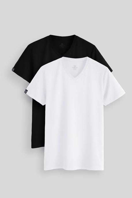 Men's Cotton Elastane V-Neck T-Shirt - Image 1