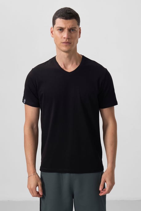 Men's Cotton Elastane V-Neck T-Shirt - Image 2