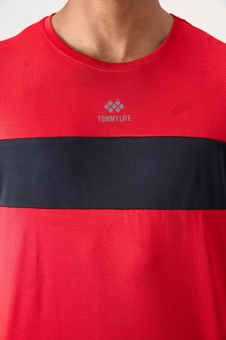 Herrars färgblockerad crewneck-t-shirt - Image 3