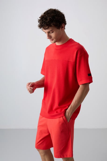 Oversized bomullsblandning crew neck t-shirt - Image 2
