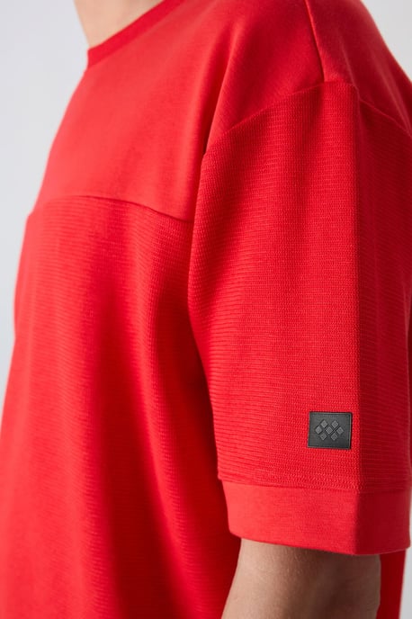 Oversized bomullsblandning crew neck t-shirt - Image 3