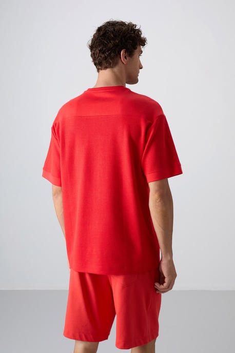 Oversized bomullsblandning crew neck t-shirt - Image 5