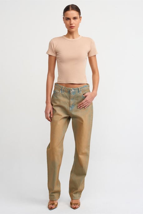 Damernas Slim Fit Croppad T-shirt - Image 3