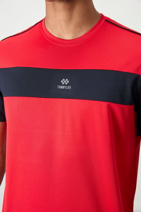 Men's Color Block Crew Neck T-Shirt - Image 3