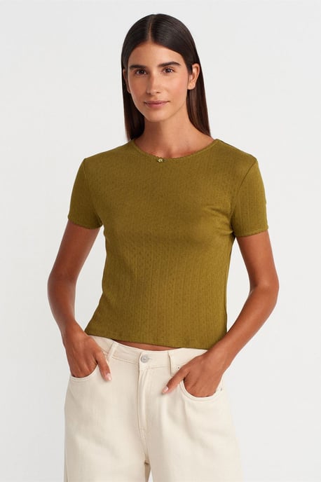 Women's Ribbed Crop T-Shirt - Image 1