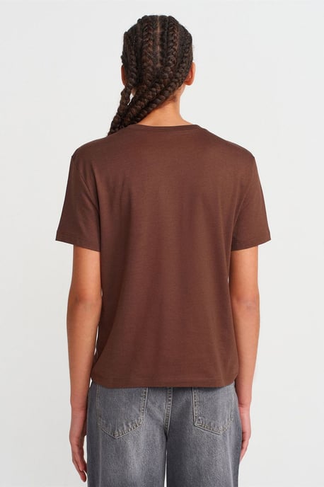 Dames Katoen Modal Crew Neck T-Shirt - Image 2