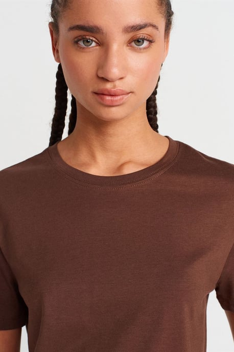 Dames Katoen Modal Crew Neck T-Shirt - Image 3